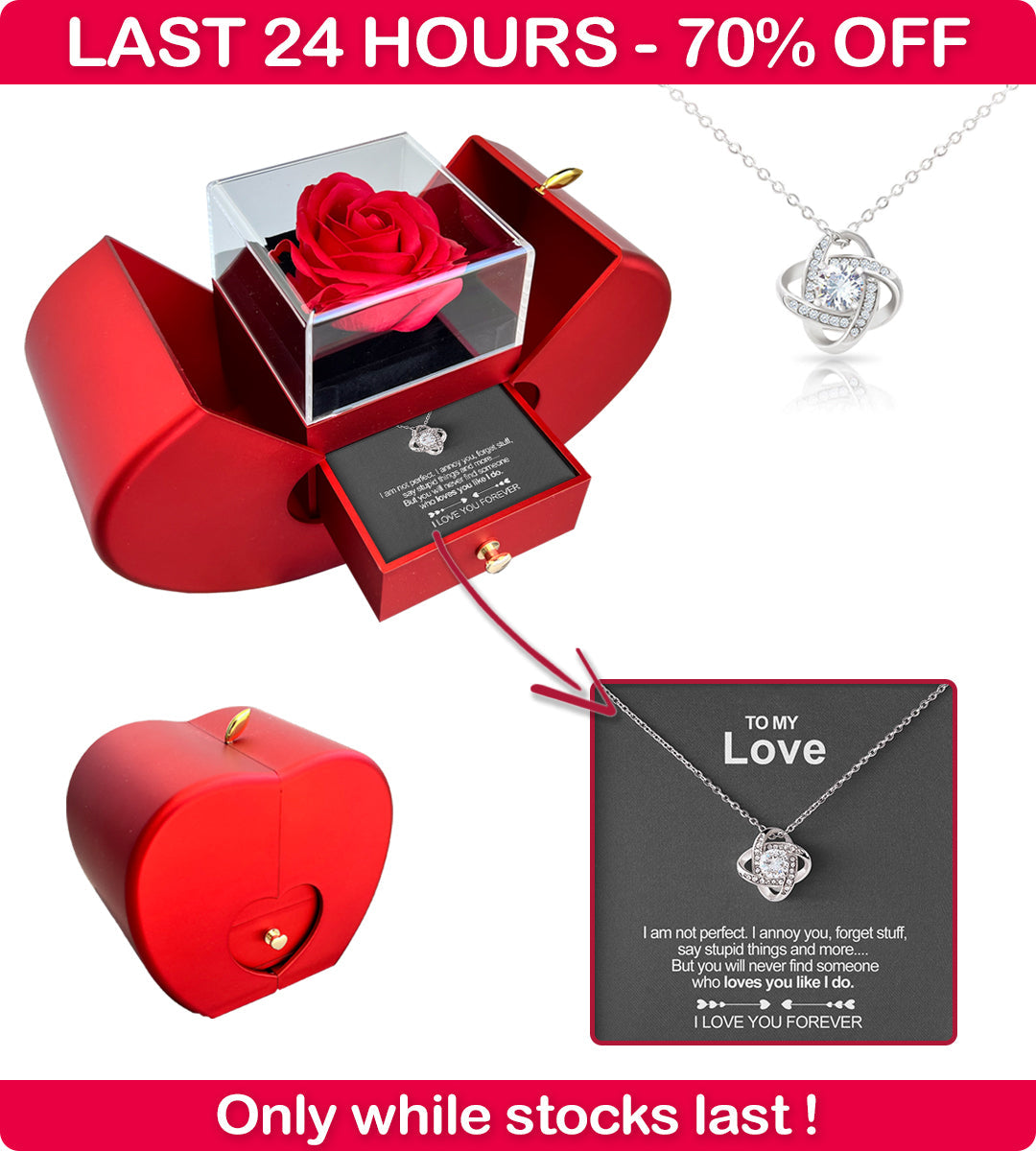 Eternal Rose Box - With Real Rose & Necklace