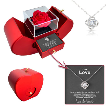 Eternal Rose Box - With Real Rose & Necklace